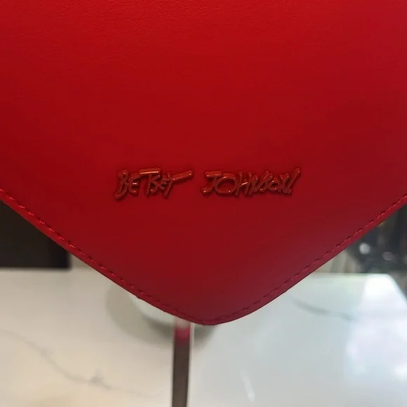 Betsey Johnson Heart Crossbody Red Purse w/ Rhinestones COLOVY-R NWT - Picture 7 of 17